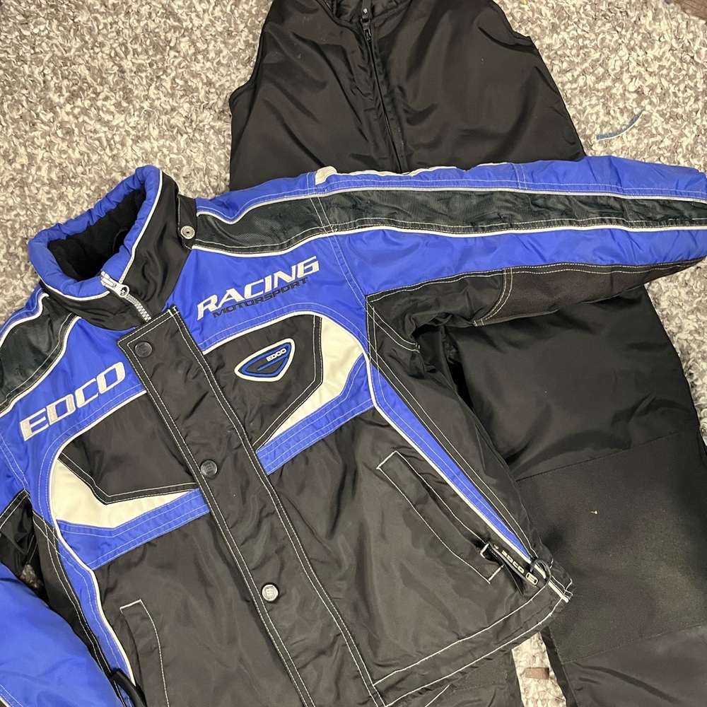 EDCO Racing Snowmobile Suit Boys Size 6 Snowsuit Jacket Bib Set Winter Gear